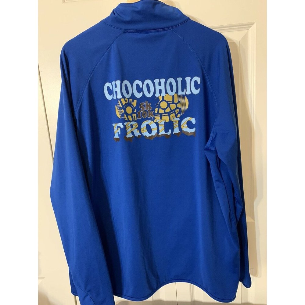 Run For Chocolate Chocoholicfrolic 1/4 Zip 5k 10k Blue 1/4‎ Zip Sz XL
